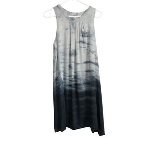 Gray to Blue Ombre Sleeveless Dress Comfy Mini Dress Tiedye look Xs/S